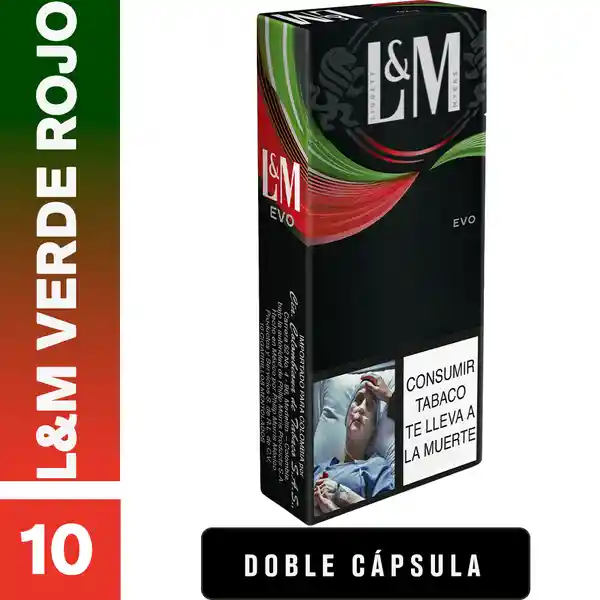 L&M Verde Rojo x 10 Cigarrillos