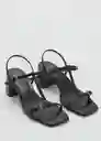 Sandalias Oporta Negro Talla 40 Mujer Mango