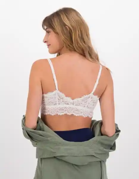 American Eagle Bralette Encaje Realce y Push up Blanco Talla S