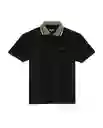 Camiseta Contrast Polo Neck Negro Sombrio T S Chevignon