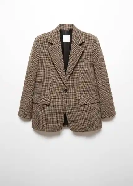 Blazer Americana Olimpia Marrón Talla L Mujer Mango