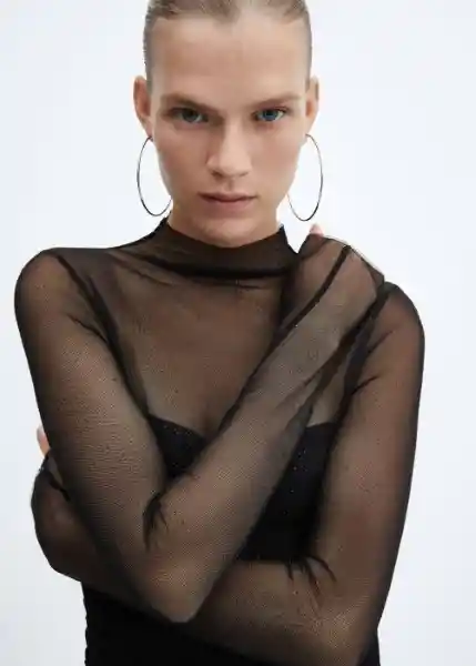 Vestido Xcosmos Negro Talla S Mujer Mango