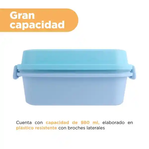 Disney Contenedor Alimentos Doble Capa Lilo & Stitch Azul 980 mL