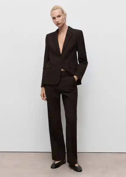 Pantalón Bergen Chocolate Talla 38 Mujer Mango