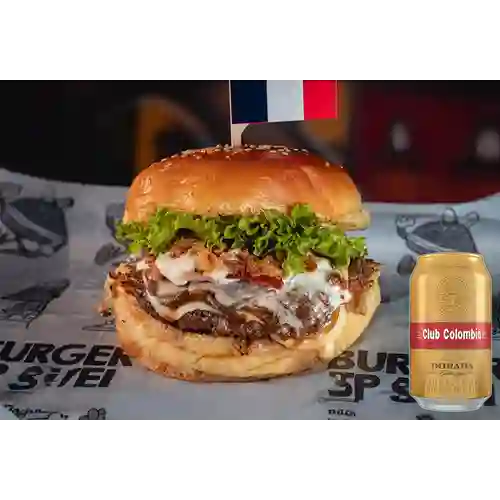 Combo Hamburguesa París + Club col. Dorada Lta 330ml