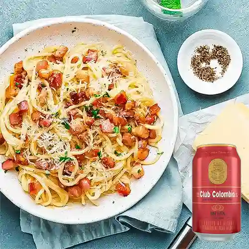 Combo Pasta Carbonara + Club col. Roja Lta 330ml