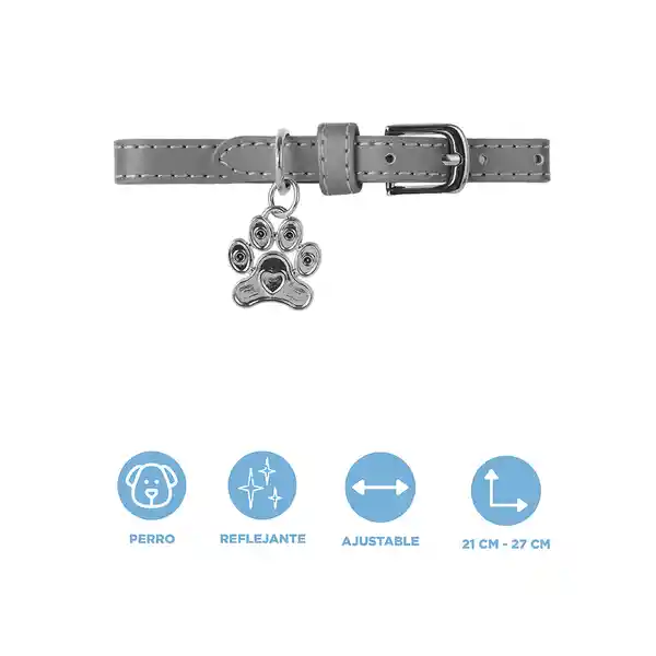 Collar Para Mascotas Dije de Huella Serie Silver Gray Miniso