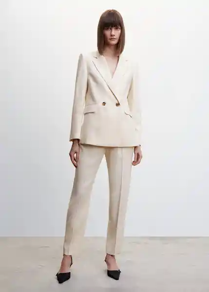 Blazer Americana Tempo Nude Talla L Mujer Mango