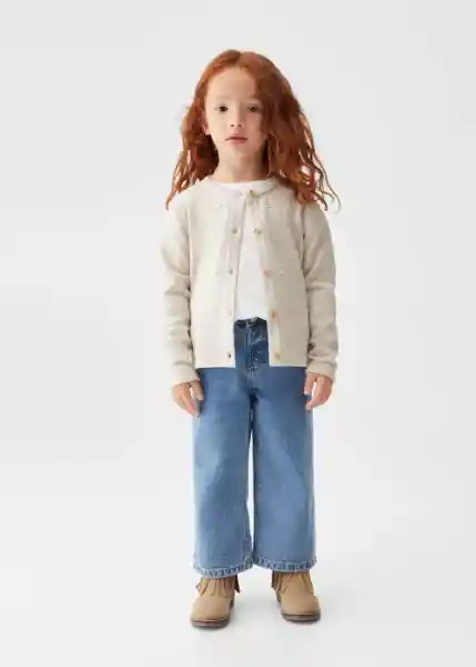 Chaqueta Cárdigan Nala5 Arena Talla 69 Niña Mango