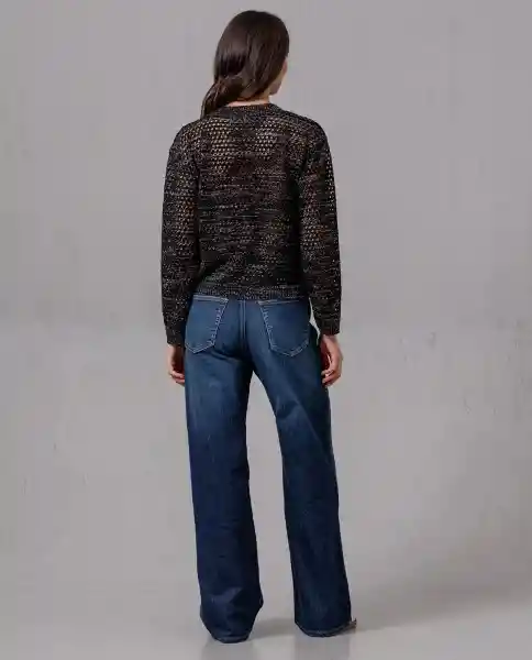 Buzo Mujer Con Lurex Negro Noche Ultraoscuro XL 66392 Rifle