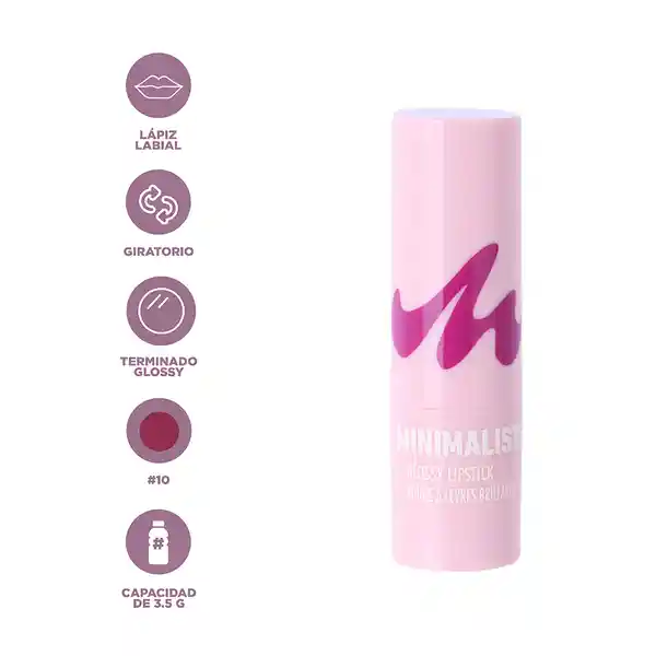 Lápiz Labial Brillante Serie Minimalist 10 Miniso