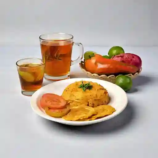 Arroz con Camarones + Bebidas