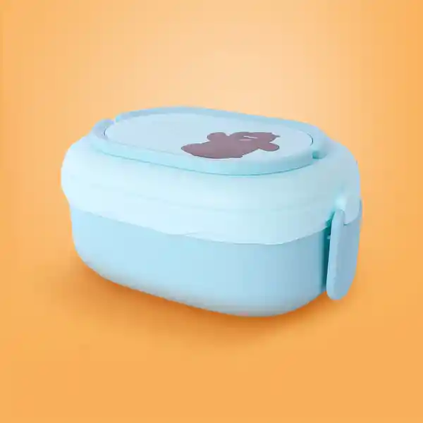 Contenedor de Alimentos Doble Capa Grizzly we Bare Azul Miniso