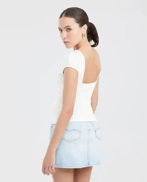 Camiseta Square Backneck Top Crudo Prístino Claro T. S Chevignon