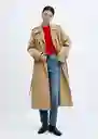 Abrigo Trench Angela Camel Talla 28 Mujer Mango