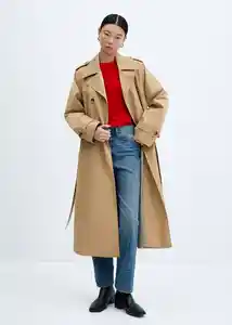 Abrigo Trench Angela Camel Talla 28 Mujer Mango