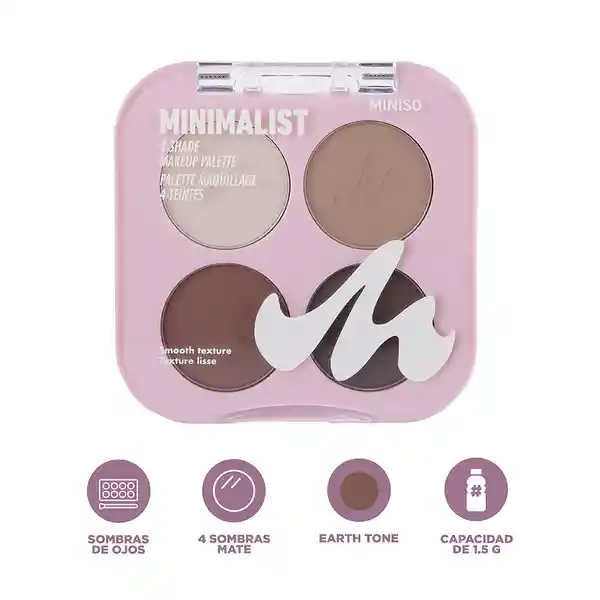 Paleta Maquillaje de 4 Tonos Serie Minimalist Earth Tone Miniso