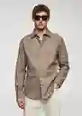 Camisa Roma Beige Talla M Hombre Mango