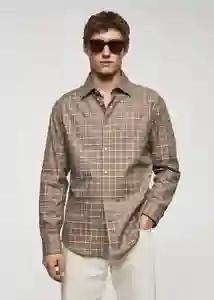 Camisa Roma Beige Talla M Hombre Mango