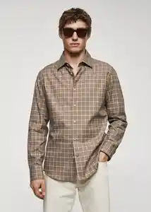 Camisa Roma Beige Talla M Hombre Mango