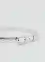 Cinturón Lámina Plata Talla M Mujer Mango