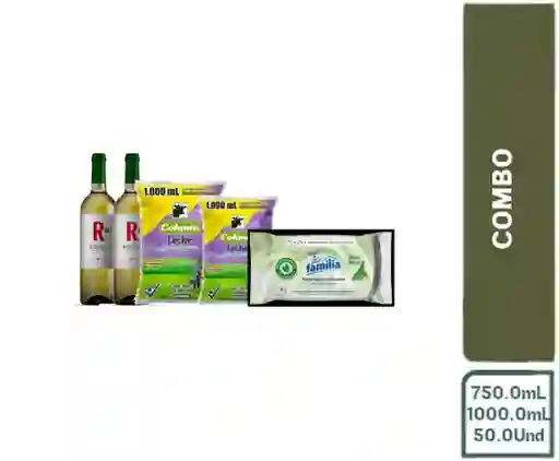 Combo Pañitos Húmedos + Leche Colanta + Vino Rosaleda