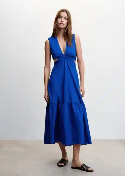 Vestido Capricor Azul Talla S Mujer Mango