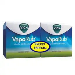 Vick VapoRub Ungüento promo especial 2 tarros de 50g Ayuda a calmar algunos síntomas del resfriado común con mentol eucalipto y alcanfor