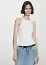 Top Boni Color Blanco Talla 18 Mujer Mango