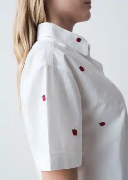 Camisa Fresa Mujer Crudo Puro Claro Talla S 013G353 Naf Naf