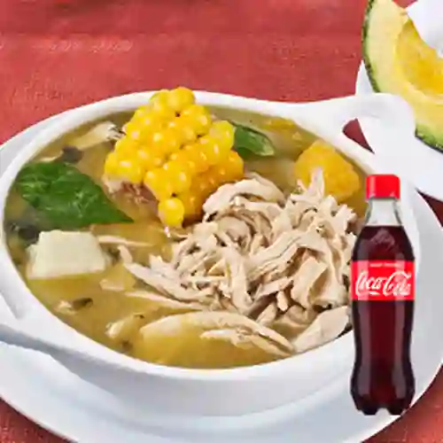 Combo Ajiaco con Pollo + Coca Cola 400 ml