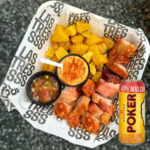 Combo Chicharron Carnudo Mediano + Poker 330 ml