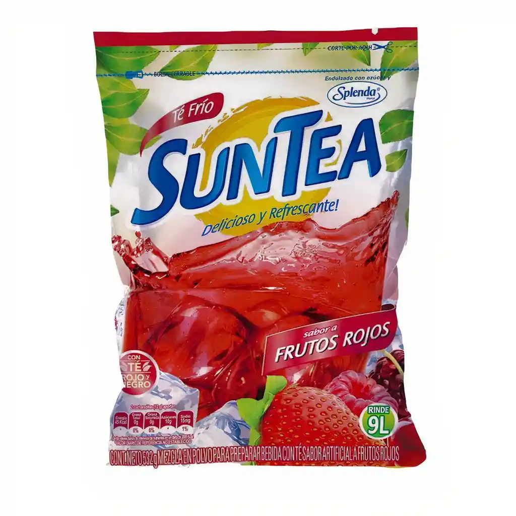 Suntea Mezcla En Polvo Sabor Frutos Rojos