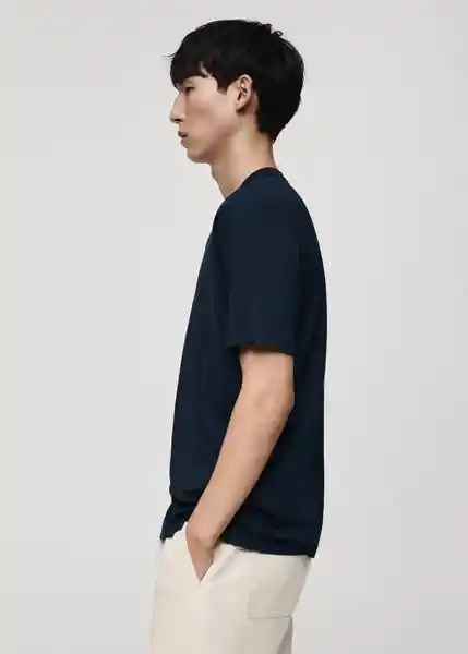 Camiseta Bellow Navy Talla S Hombre Mango