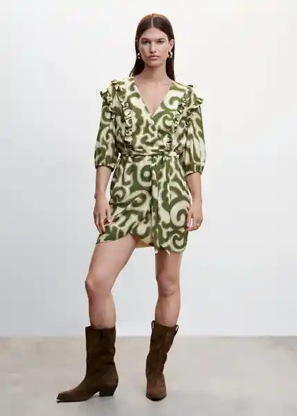 Vestido Tour Verde Talla S Mujer Mango