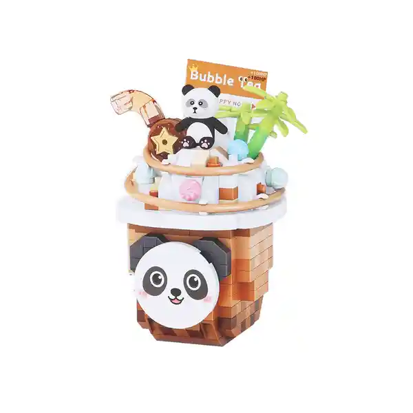 Bloque de Construcción Happy Food Con Leche Panda Miniso