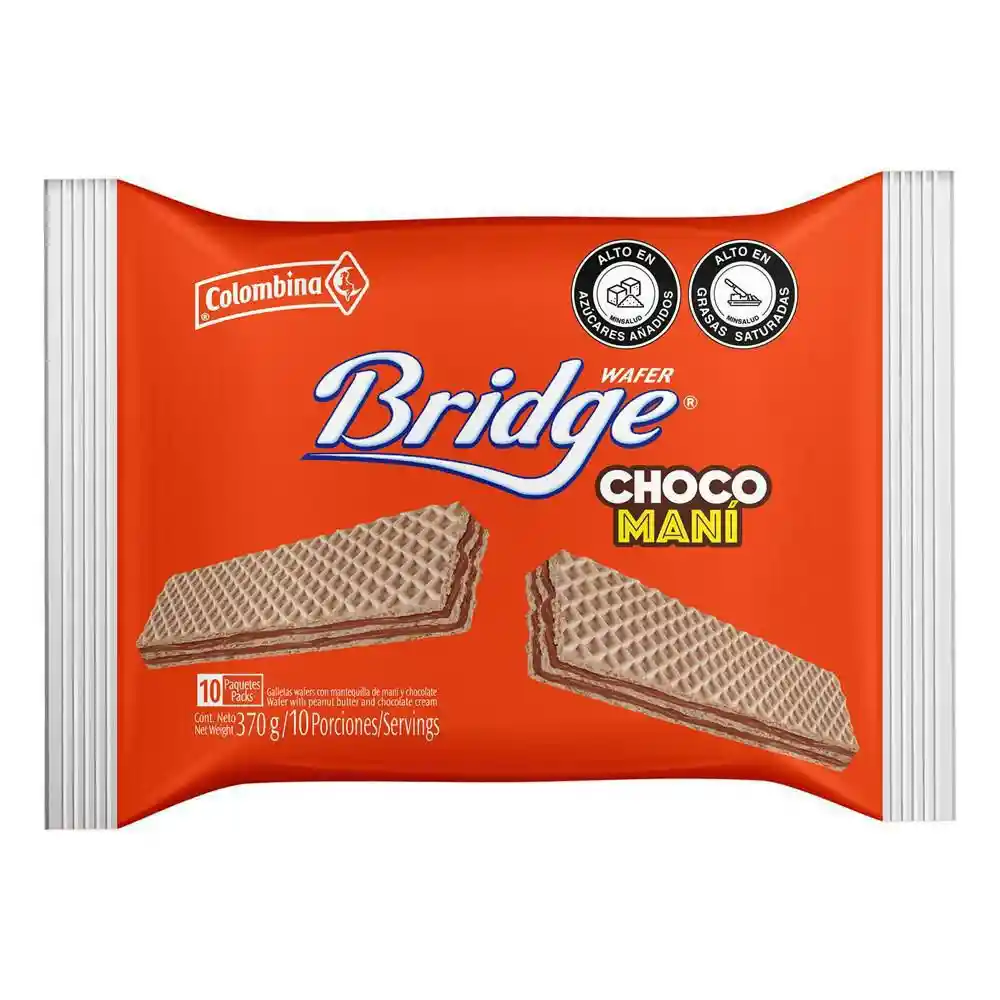 Bridge Galleta Wafer con Mantequilla de Maní y Chocolate 