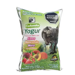Paquete Yogur Entero Surtido Colanta Bolsa x 200 g x 6U