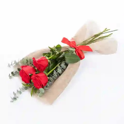 Bouquet de 3 Rosas Rojas