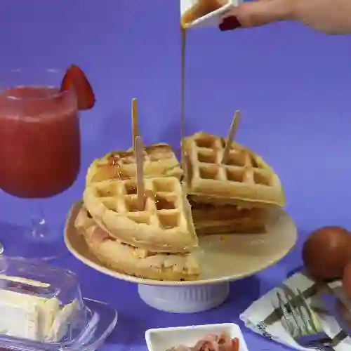 San Waffles de Huevos Revueltos