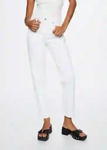 Jeans Mom80 Blanco Talla 32 Mujer Mango