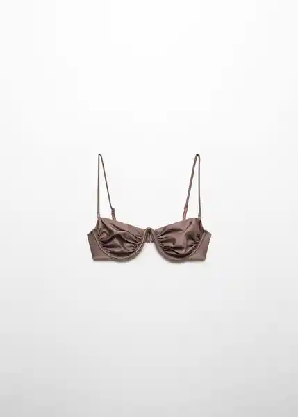 Top Bikini Mermaid Mujer Taupe Talla XS Mango