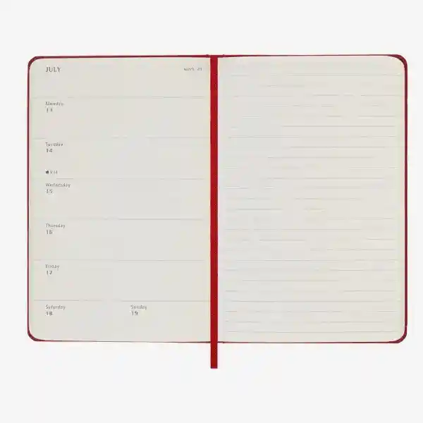 Moleskine Agenda Semanal Rojo Pequeña Hc 2026