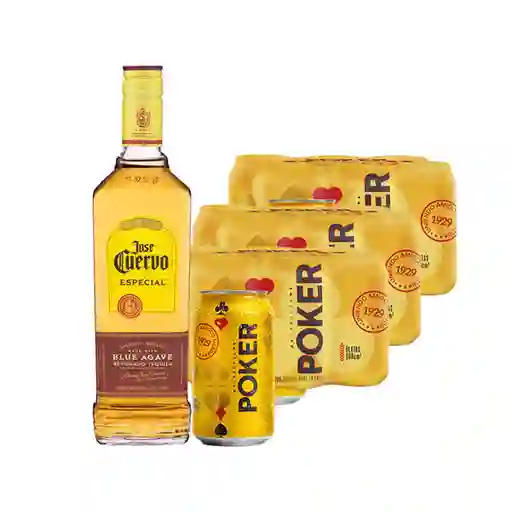 Combo Jose Cuervo Tequila Especial Reposado + Poker Lager