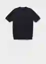 Camiseta Tricot Arraona Azul Noche Talla L Hombre Mango