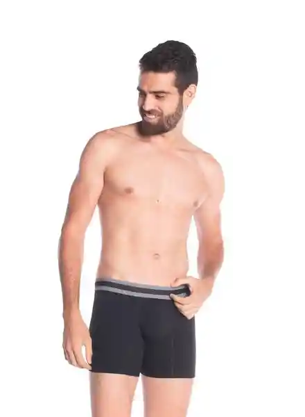 Bóxer Ajustado Negro Talla L 1-386 Bronzini