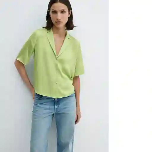 Camisa Sassa Verde Talla M Mujer Mango