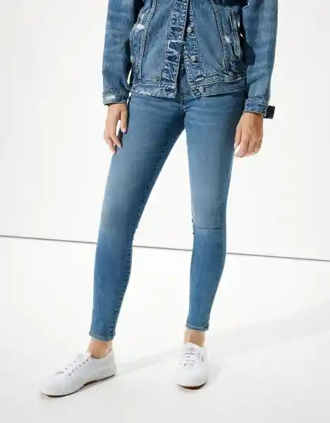 American Eagle Jegging Next Level Azul Brillante Talla 6 Long