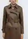 Abrigo Trench Polanapu Marrón Talla S Mujer Mango