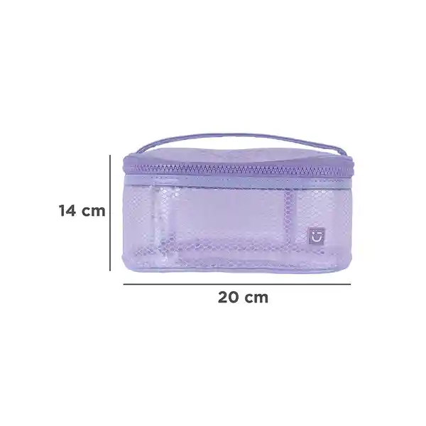 Cosmetiquera Plastificada Serie Miniso Morado Miniso